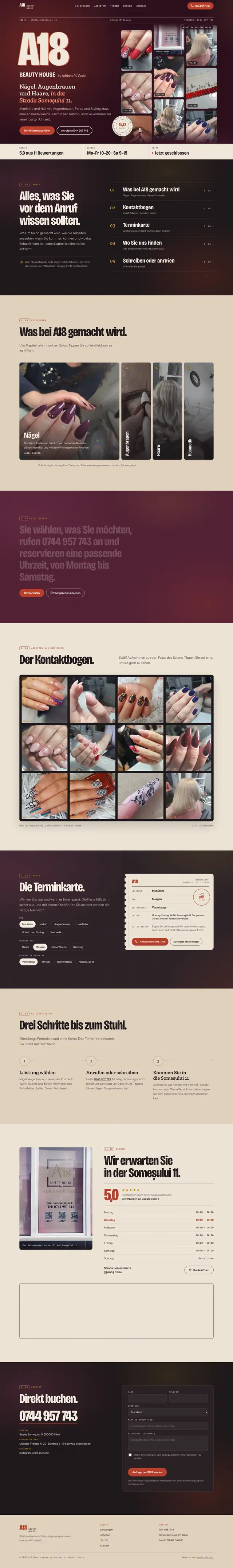 Ganze Seite von A18 Beauty House, Desktop