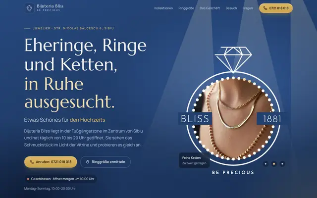 Website von Bijuteria Bliss