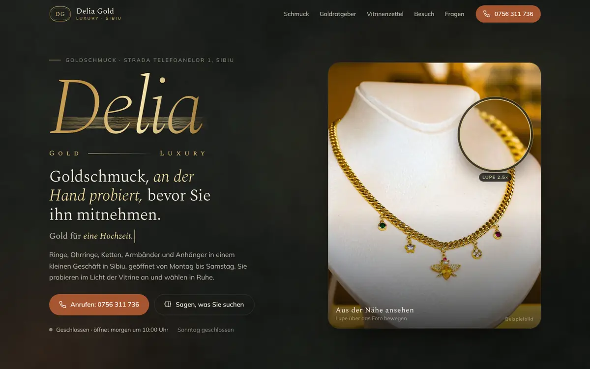 Delia Gold Luxury am Desktop