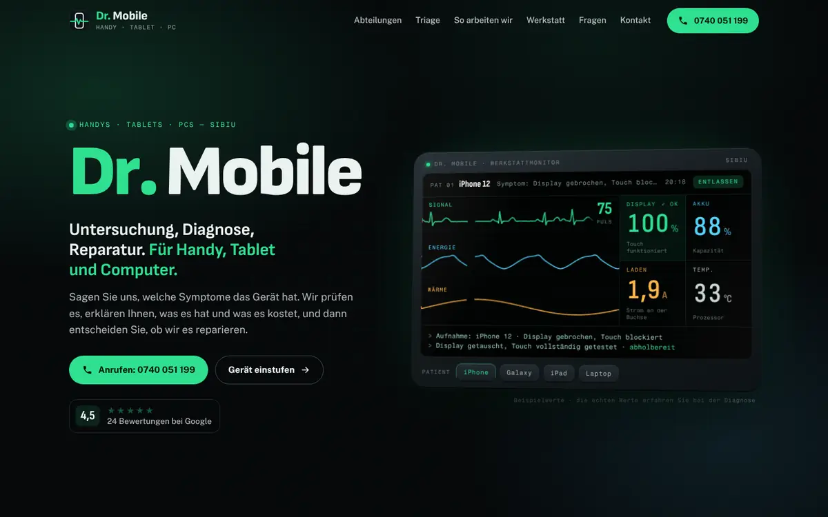 Dr. Mobile am Desktop