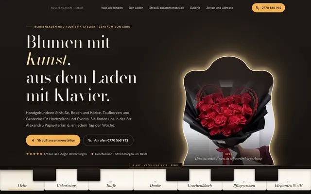 Website von Floraria B’ART