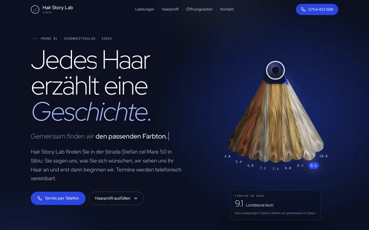Hair Story Lab am Desktop
