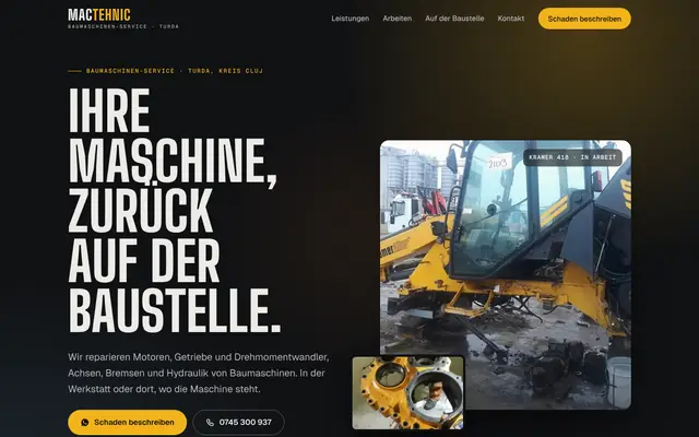 Website von Mactehnic Machinery