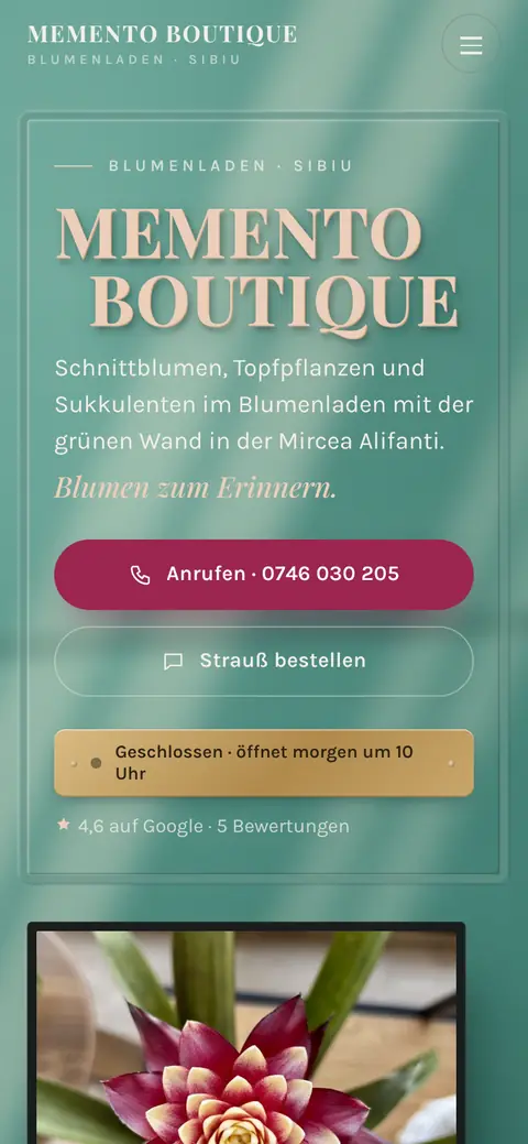 Memento Boutique auf dem Handy