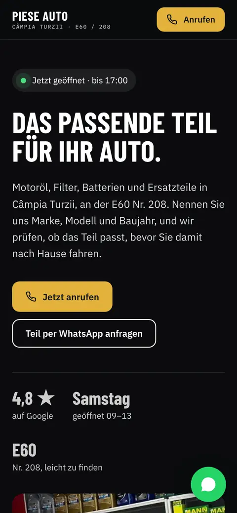 Piese Auto Câmpia Turzii auf dem Handy