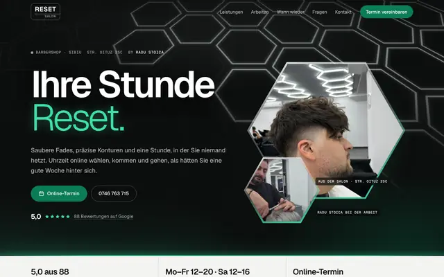 Website von Reset Salon by Radu Stoica