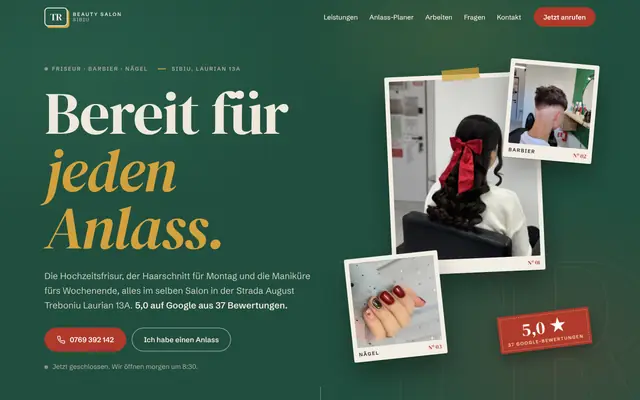 Website von TR Beauty Salon