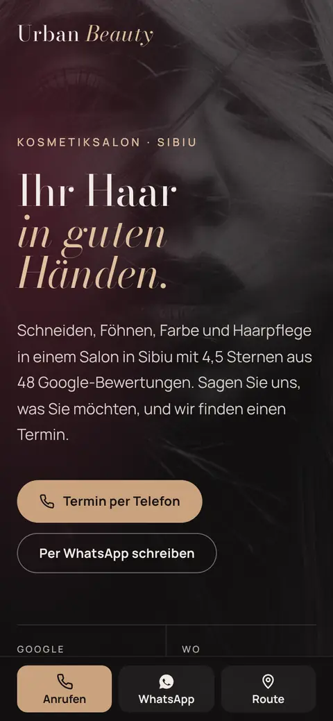 Urban Beauty Salon auf dem Handy